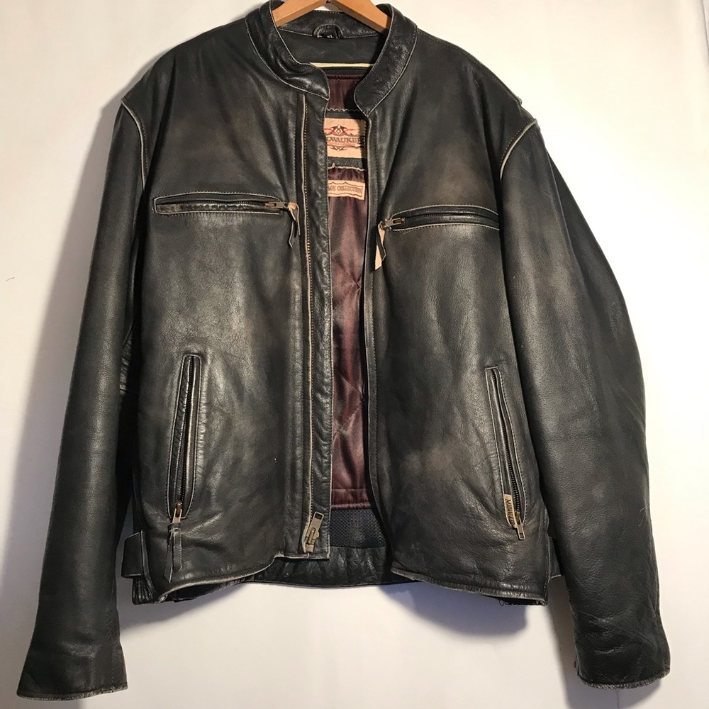 XL Milwaukee vintage collection leather biker jacket